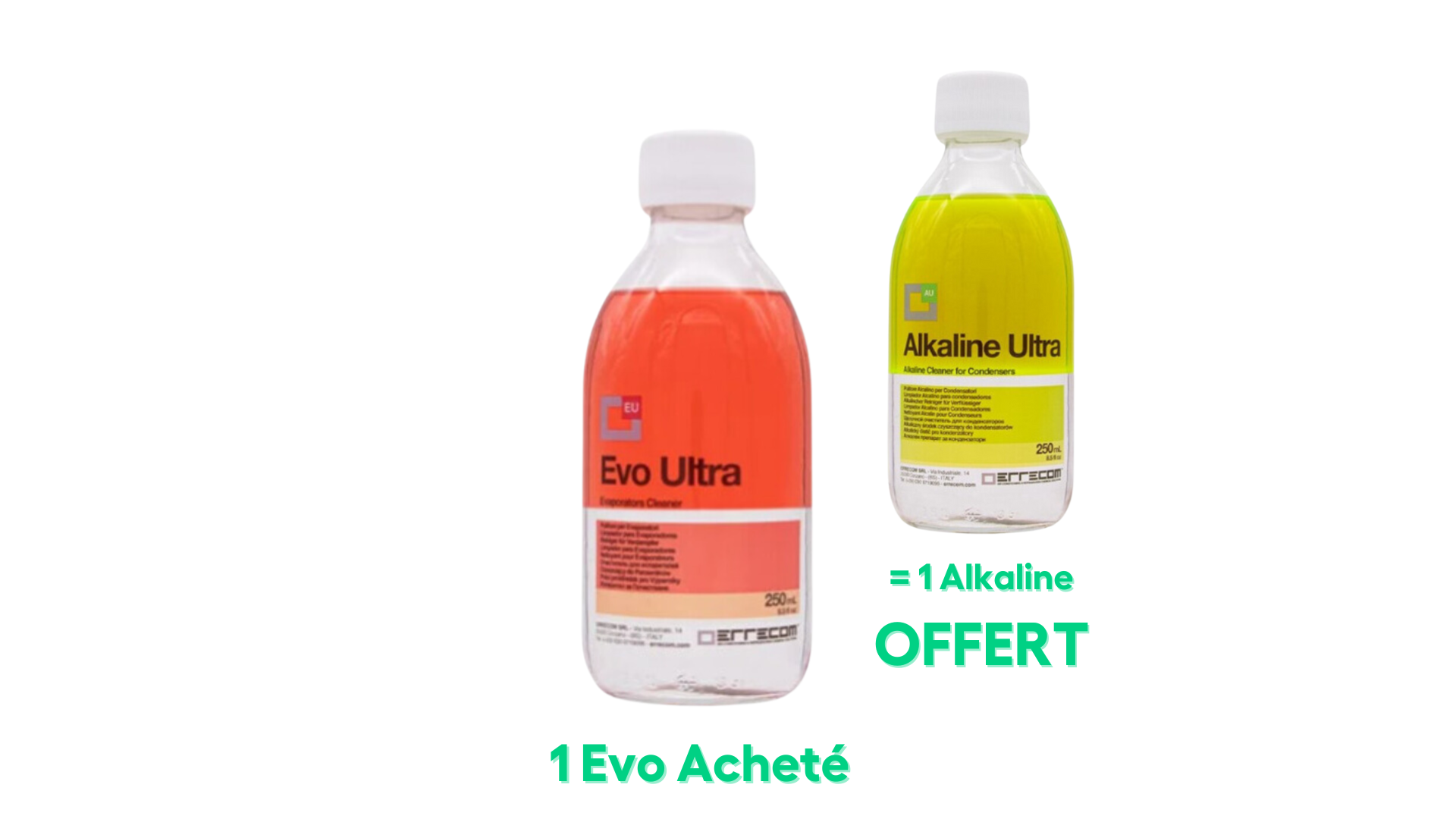 1 EVO ULTRA acheté = 1 ALKALINE ULTRA offert ! Nettoyant puissant pour évaporateur  (Flacon 250ml) - LINSTRUMENT