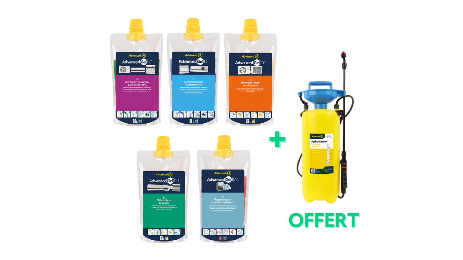 Pack malin - 5 Gels Advanced achetés = 1 Hydrosprayer OFFERT - ADVANCED