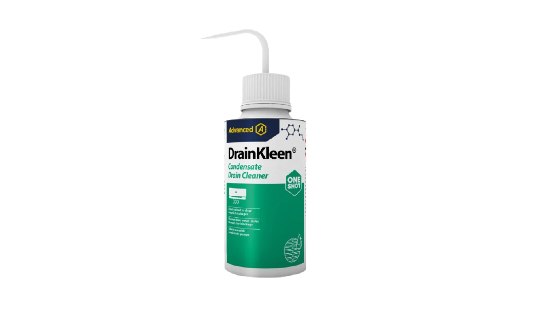 Drainkleen One shot 250ml Nettoyant et déboucher de tuyaux d'evacuation - ADVANCED