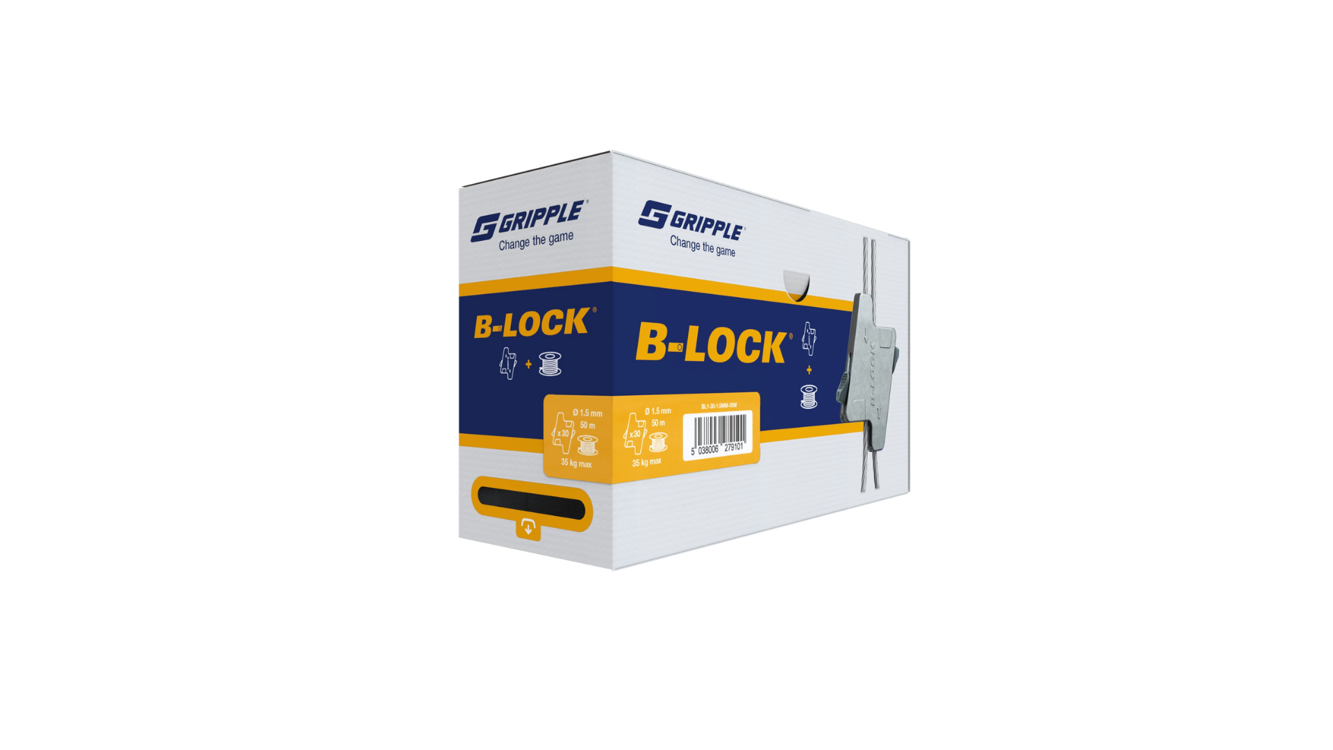 Boite contenant 100 galets B-Lock avec 1 bobine de 100 m de câble Ø 2 mm - B-LOCK by Gripple