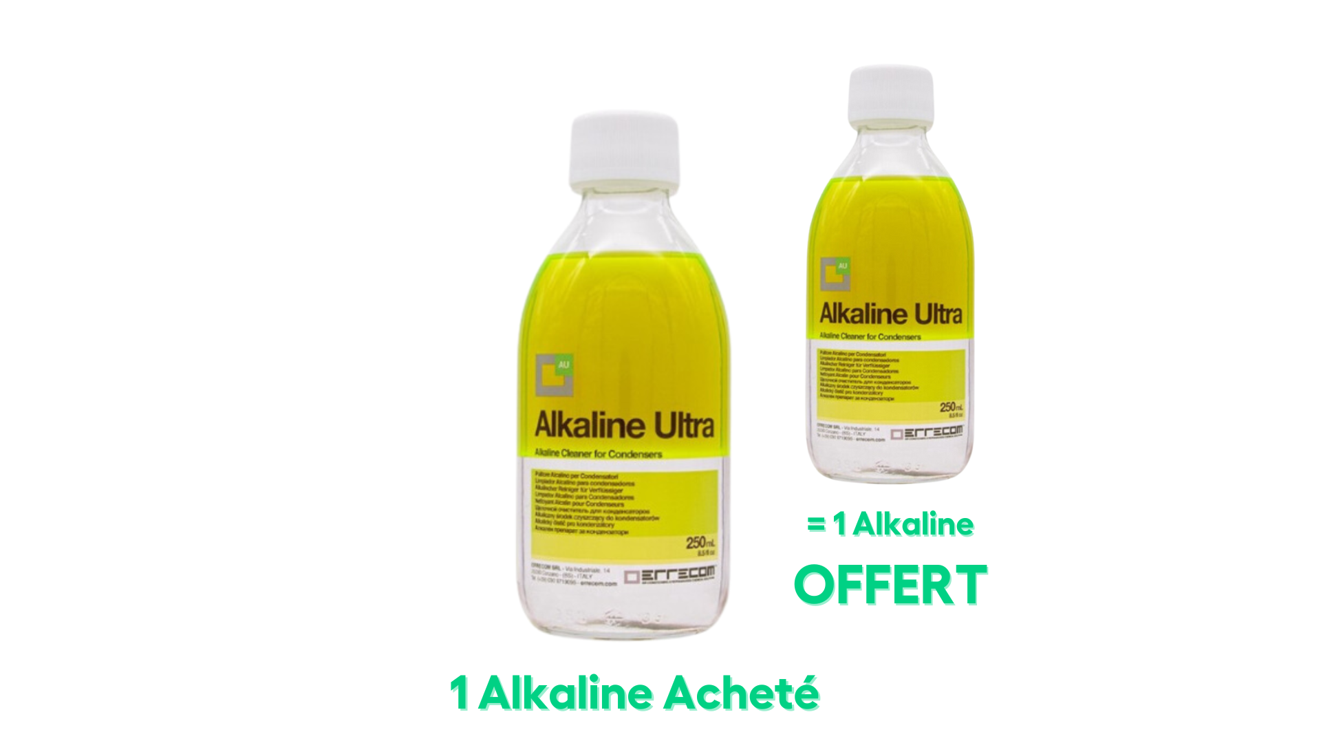 1 ALKALINE ULTRA acheté = 1 ALKALINE ULTRA offert ! Nettoyant puissant dégraissant et dépolluant pour condenseur (Flacon 250ml) - LINSTRUMENT