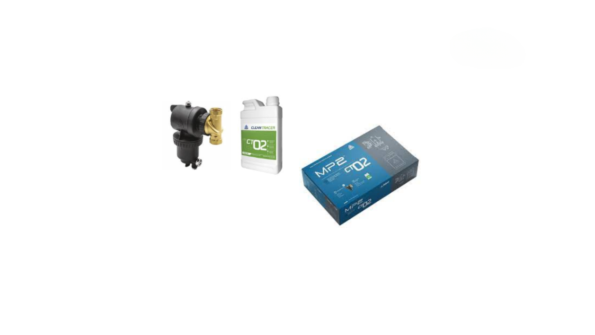 KIT - Filtre magnétique PAC MP2 1''+ Nettoyant CT02  (réseaux, tuyauterie, canalisation, pompe à chaleur) - RBM