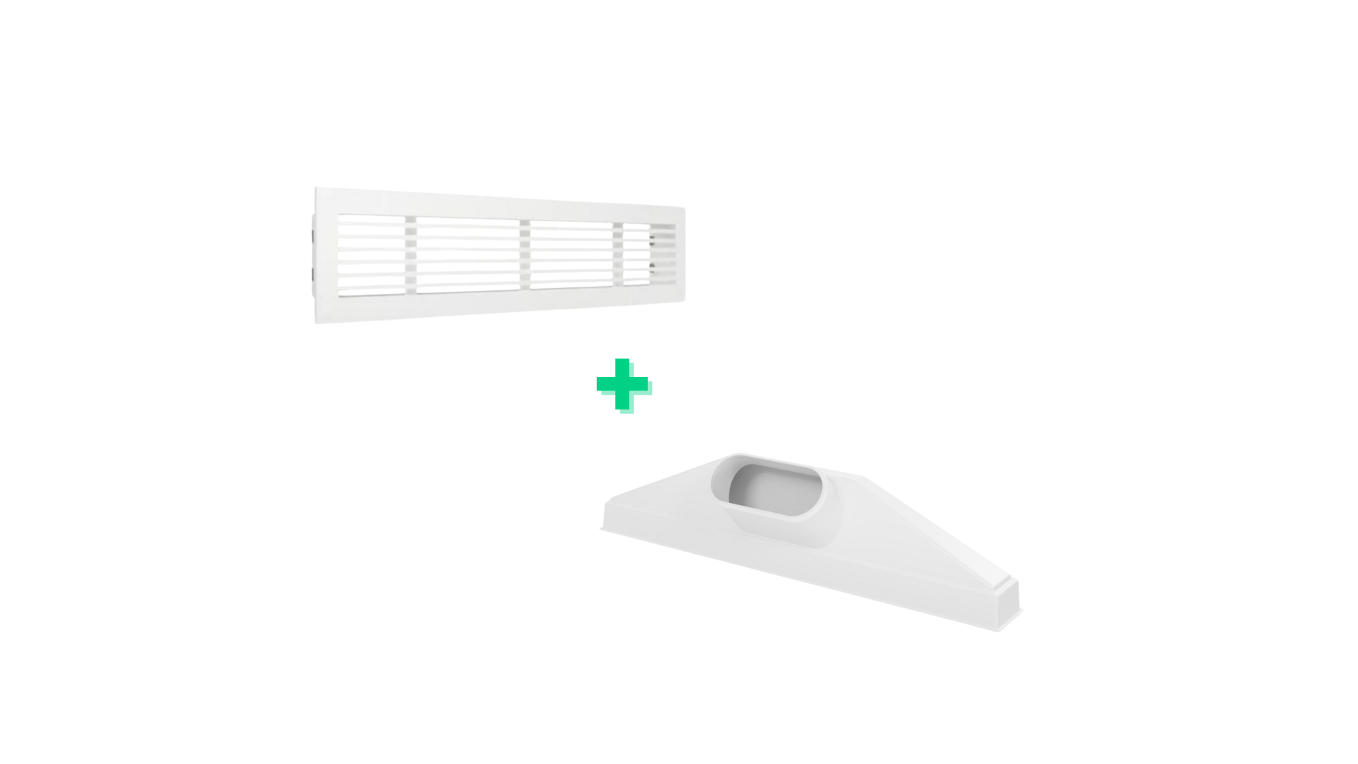 Kit Grille linéaire multi-fentes 535x80 mm - Plenum de soufflage linéaire ABS 535 mm piquage 160mm