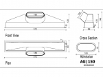 Kit grille linéaire à 2 fentes 535 mm + Plenum de soufflage linéaire ABS 535 mm piquage 160mm