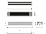 Kit Grille linéaire à 2 fentes 535 mm noir + Plenum de soufflage linéaire ABS 535 mm piquage 160mm