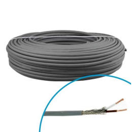 Cable blindé 2x0,75 couronne de 100m