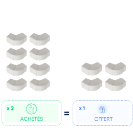 2 + 1 OFFERT - Angle plat réglable 110x75mm Blanc  (1 carton = 4 pièces) - IMPERIALE