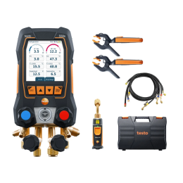 testo 558s kit Smart Vide - Manifold électronique intelligent avec sondes de température et de vide sans fil et jeu de 4 flexibles - TESTO