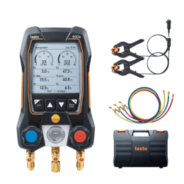 KIT - Testo 550s kit Basic avec jeu de flexibles - Manifold électronique intelligent avec sondes de température filaire à pince et jeu de 3 flexibles - TESTO